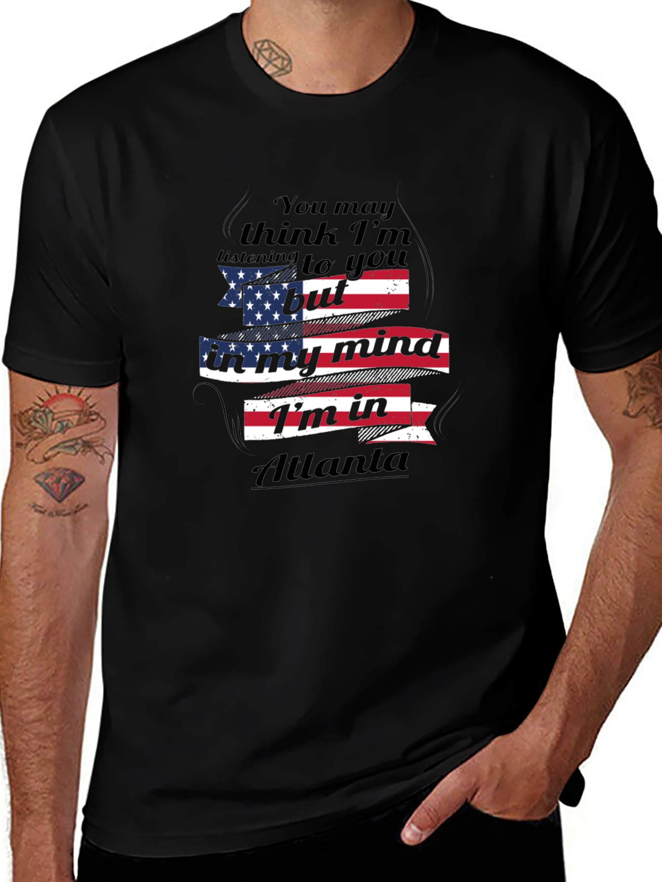 Atlanta Mind T-Shirt - Patriotic USA Flag Design