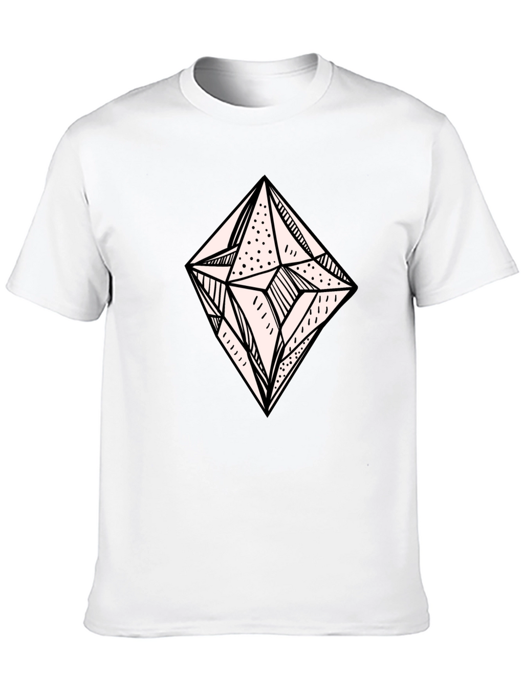Geometric Diamond Graphic Tee - Modern Black T-Shirt