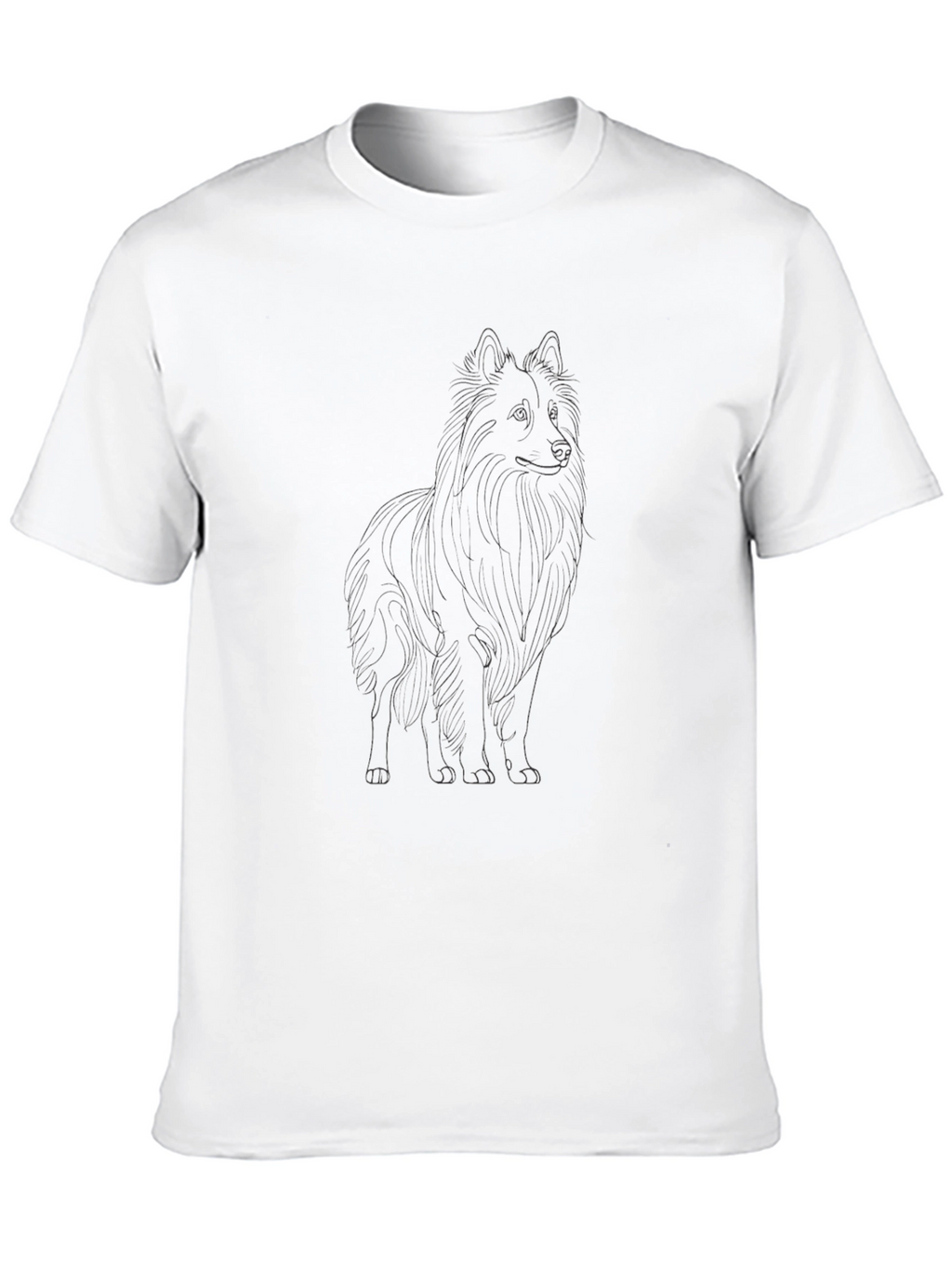 Black Sheltie Dog Outline T-Shirt