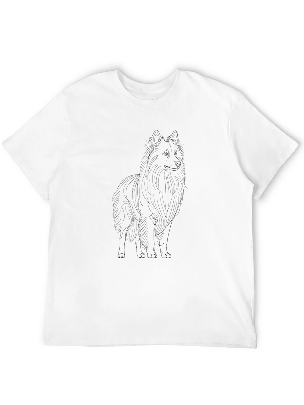 Black Sheltie Dog Outline T-Shirt