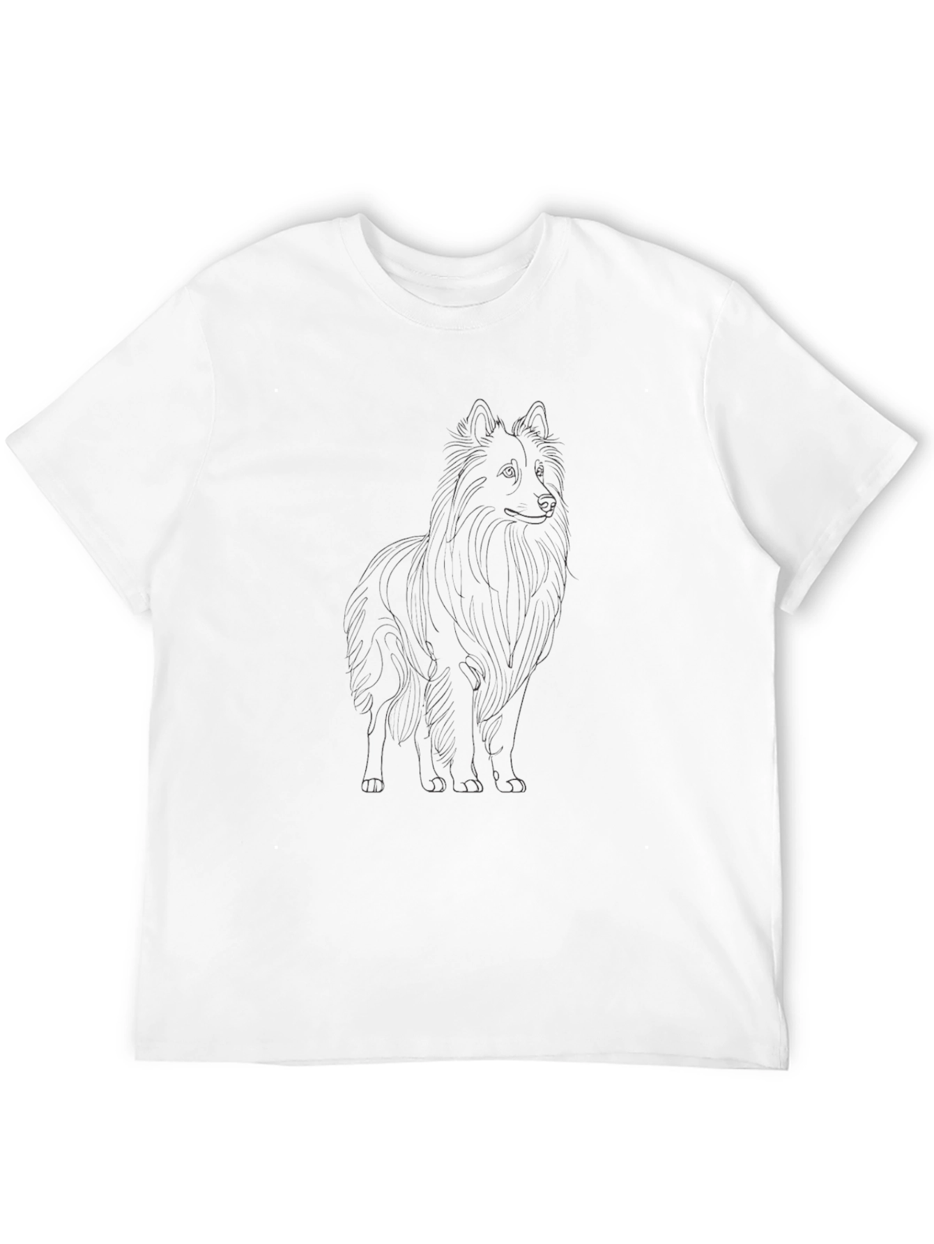 Black Sheltie Dog Outline T-Shirt