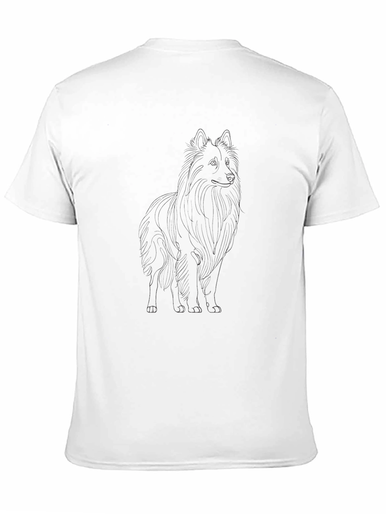 Black Sheltie Dog Outline T-Shirt