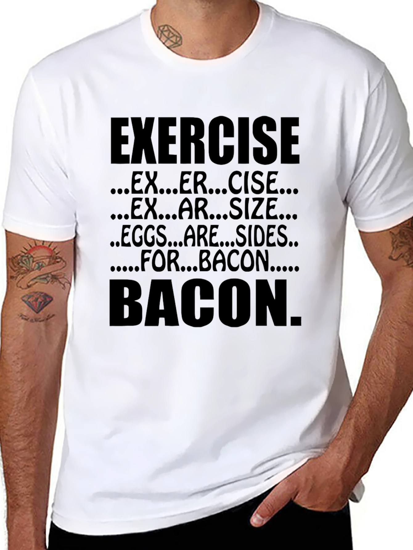 Exercise Eggs Bacon T-Shirt
