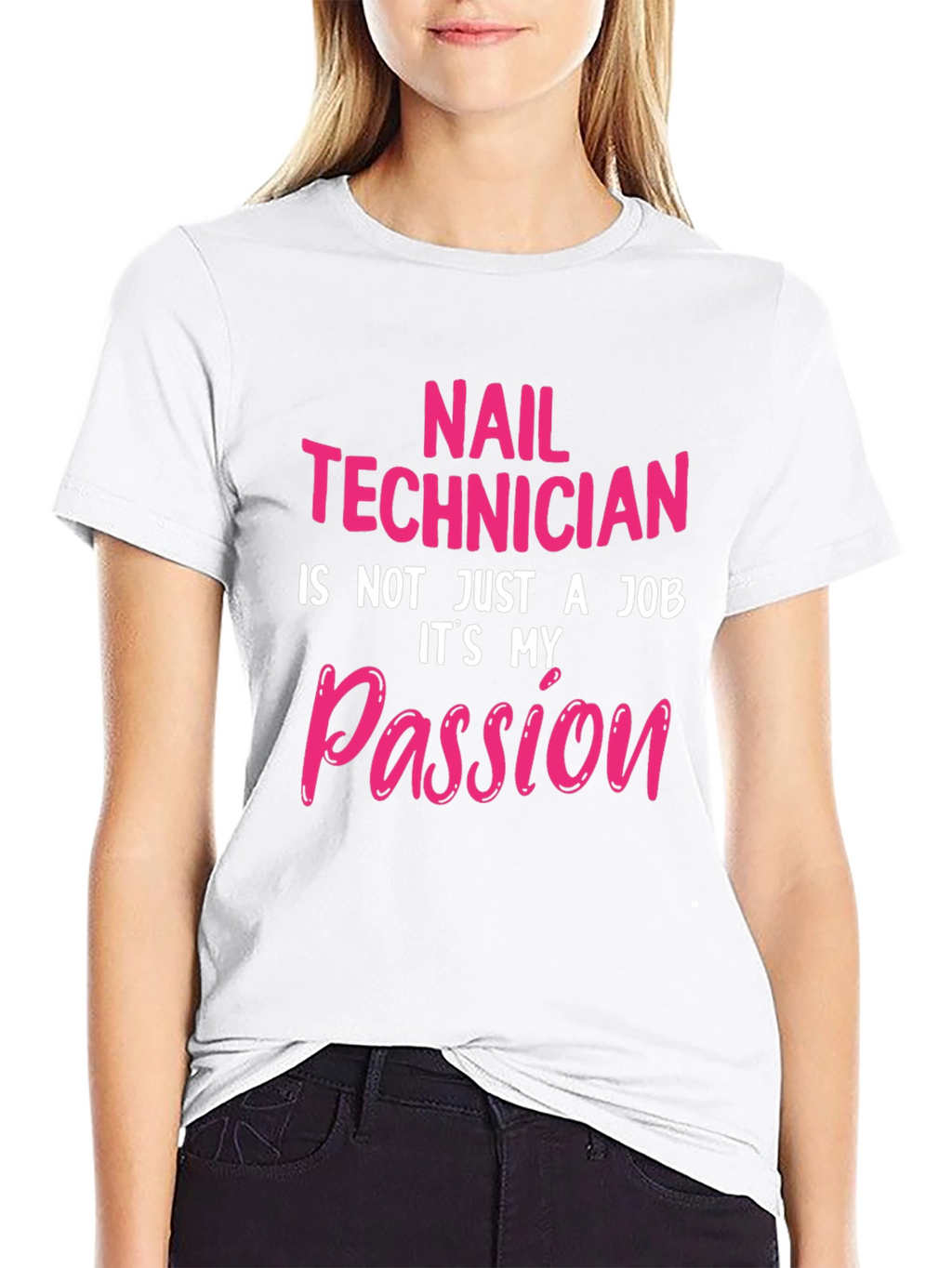 Nail Technician Passion T-Shirt - Black Crew Neck Tee