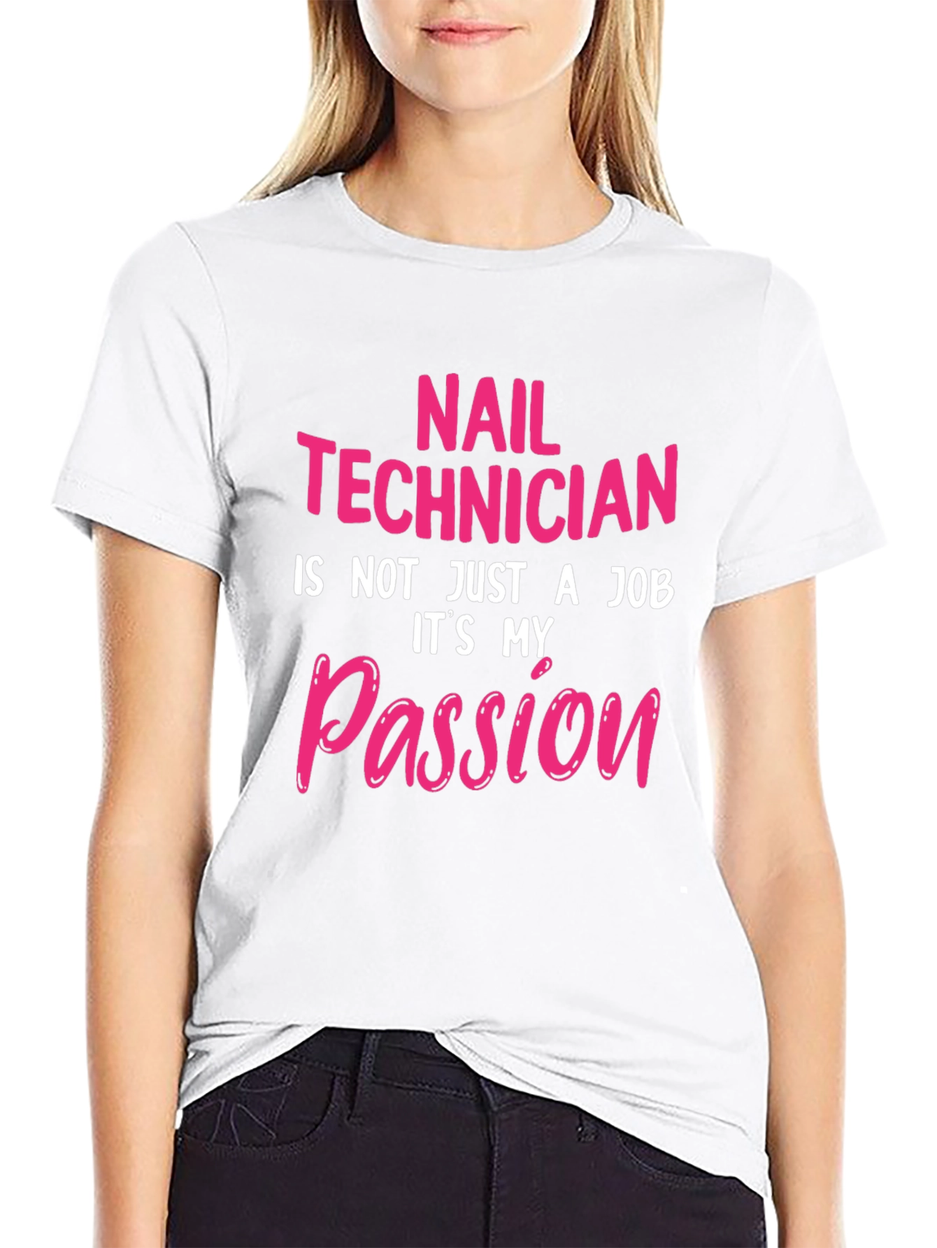 Nail Technician Passion T-Shirt - Black Crew Neck Tee