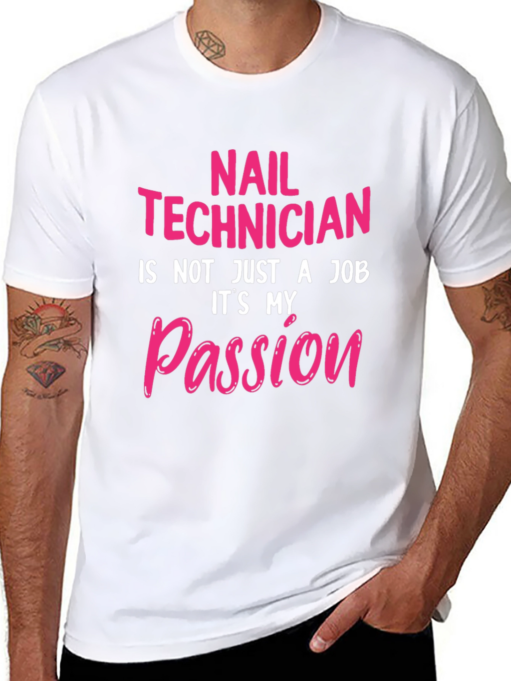 Nail Technician Passion T-Shirt - Black Crew Neck Tee