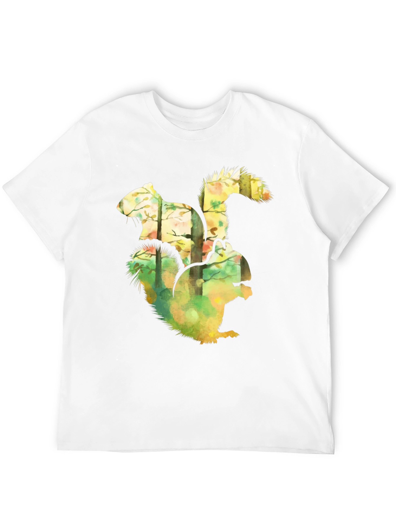 Squirrel Forest Graphic Black T-Shirt