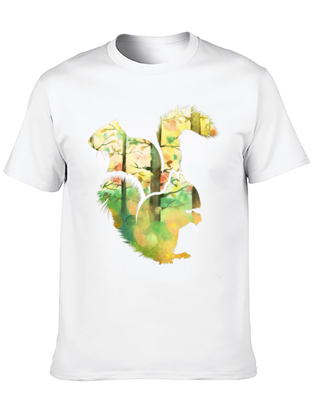 Squirrel Forest Graphic Black T-Shirt