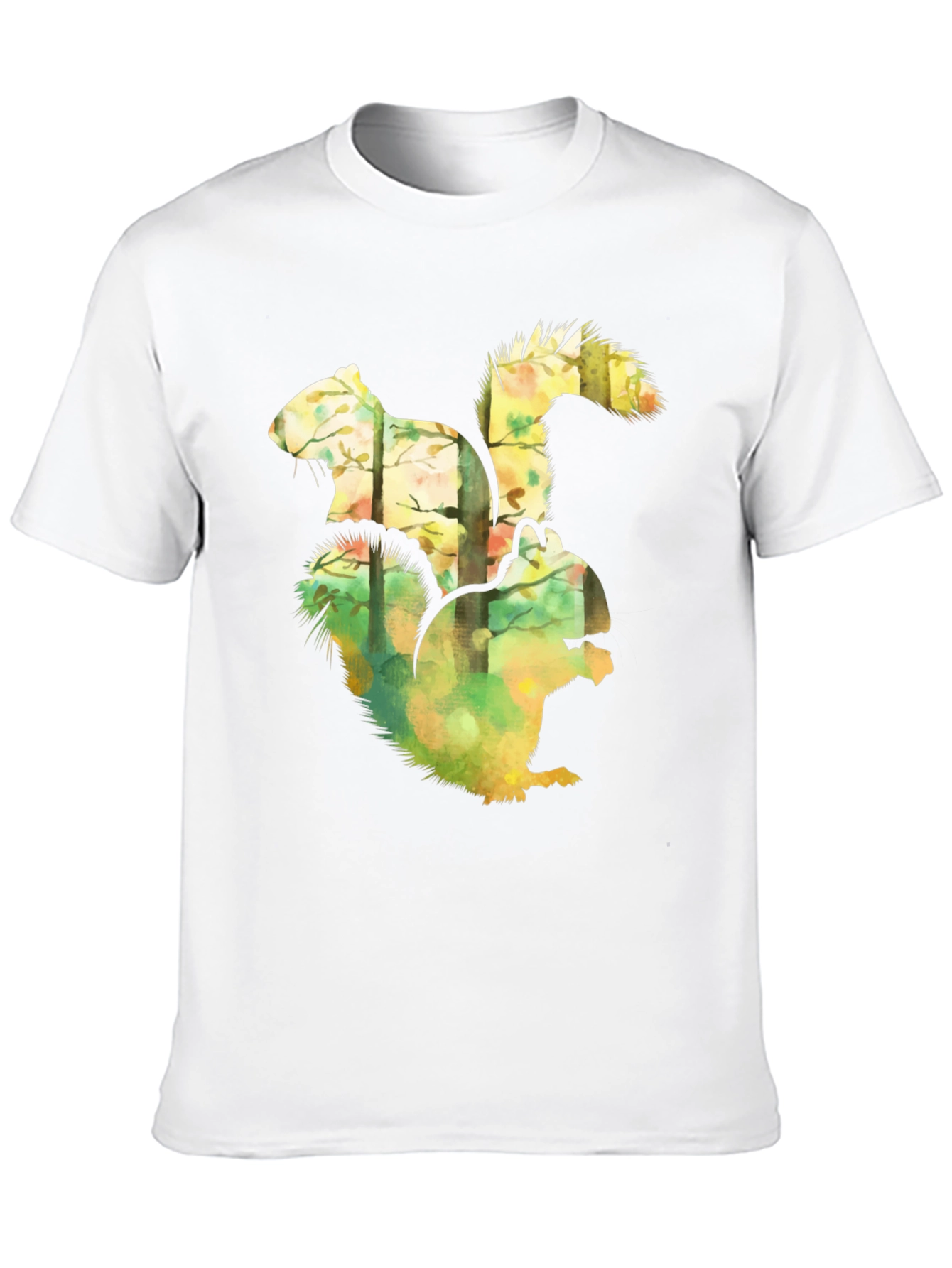 Squirrel Forest Graphic Black T-Shirt
