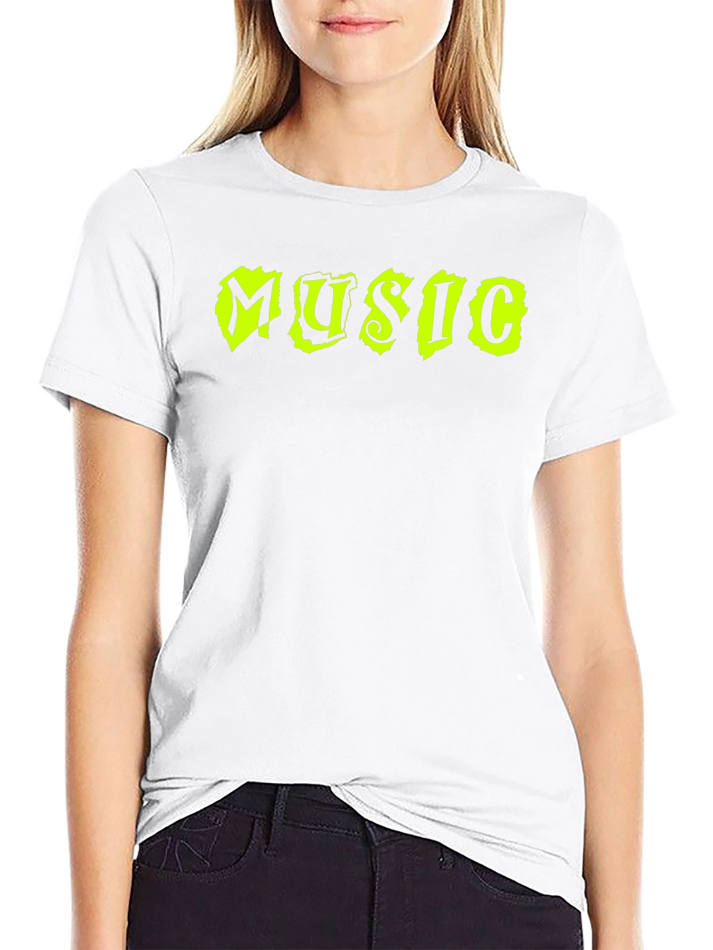 Music T-Shirt - Neon Yellow Design