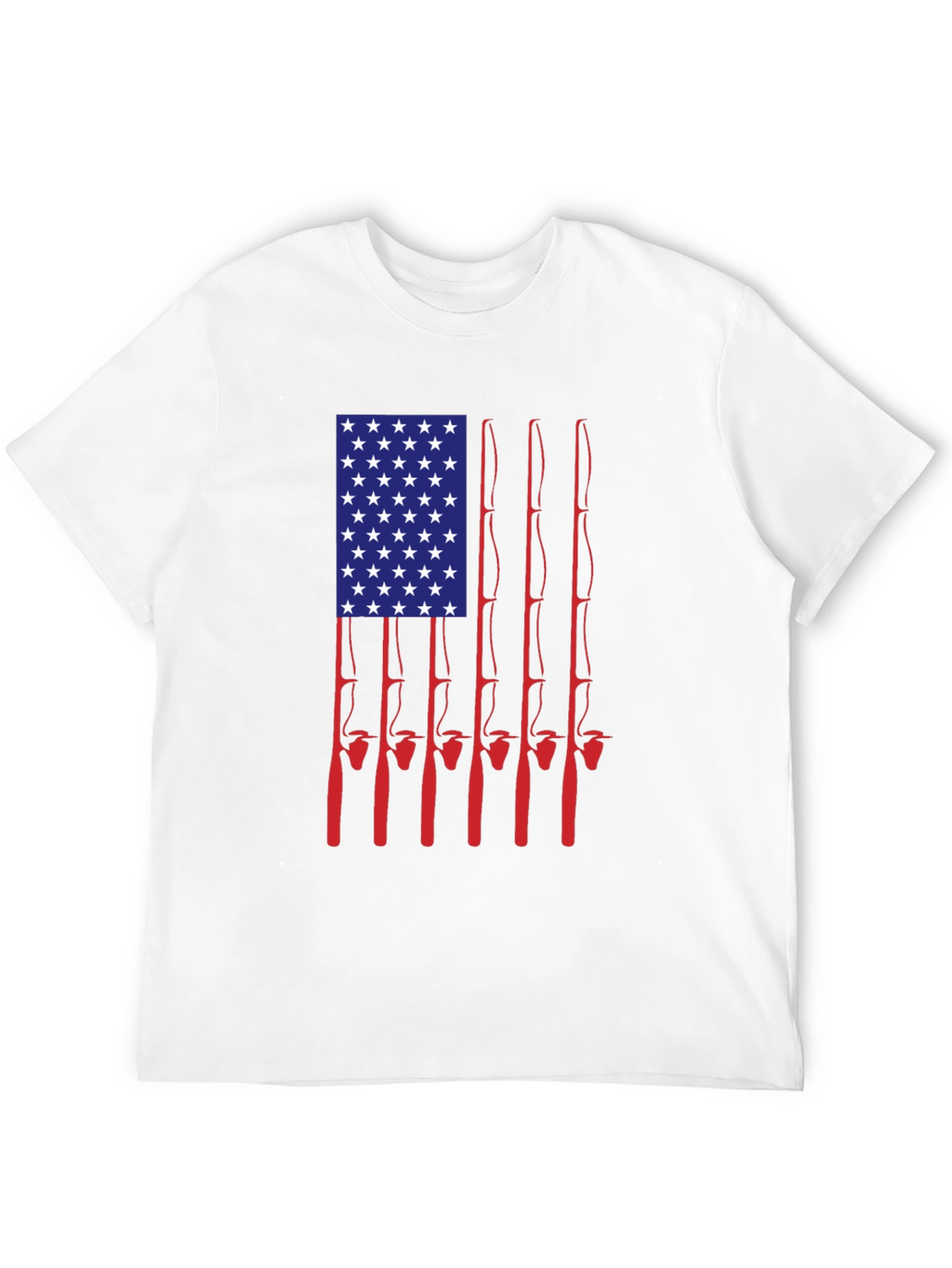 American Flag Fishing Rods Graphic Tee - Black