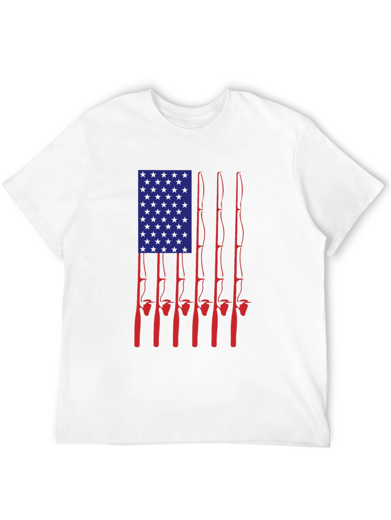 American Flag Fishing Rods Graphic Tee - Black