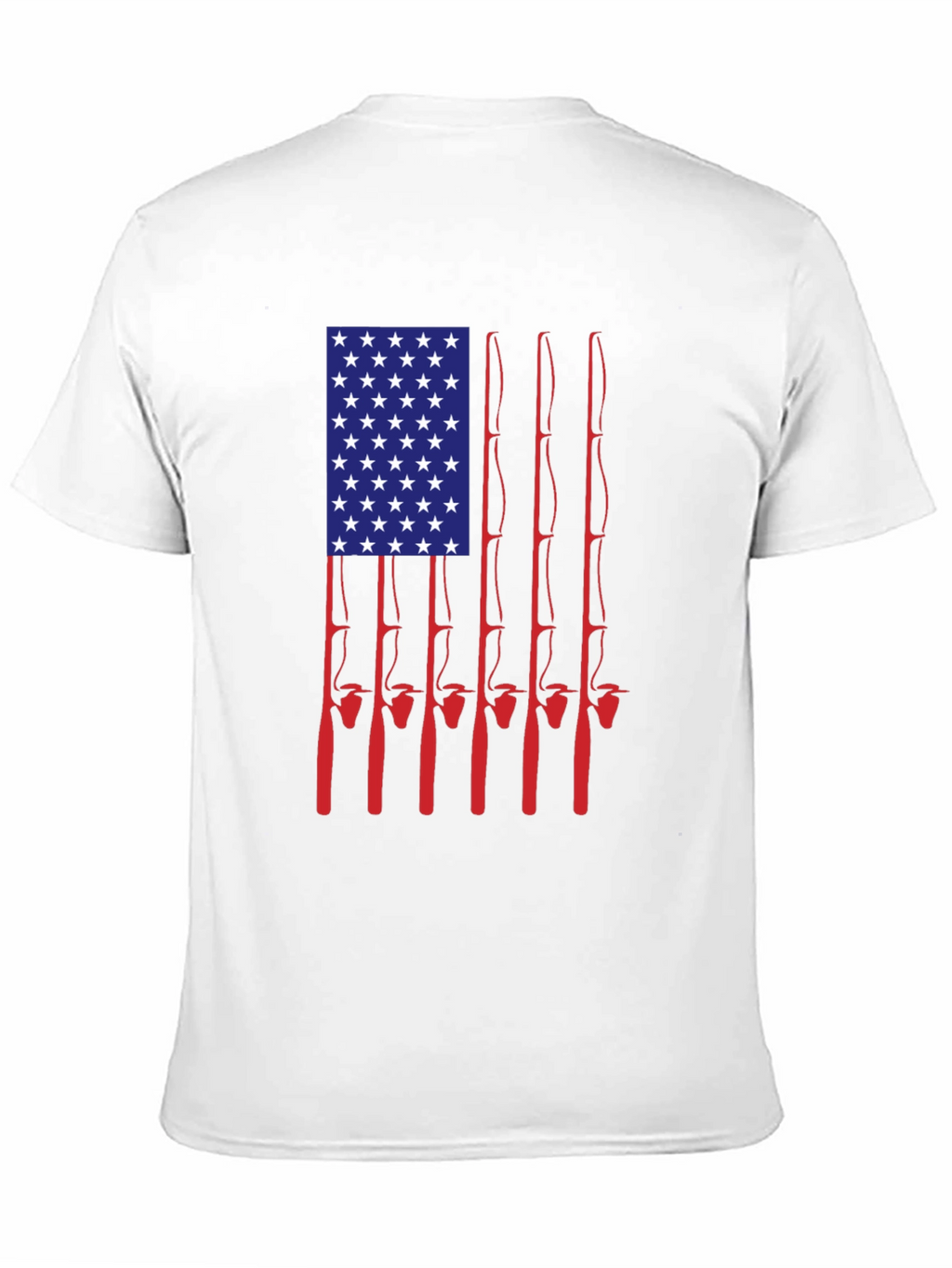 American Flag Fishing Rods Graphic Tee - Black