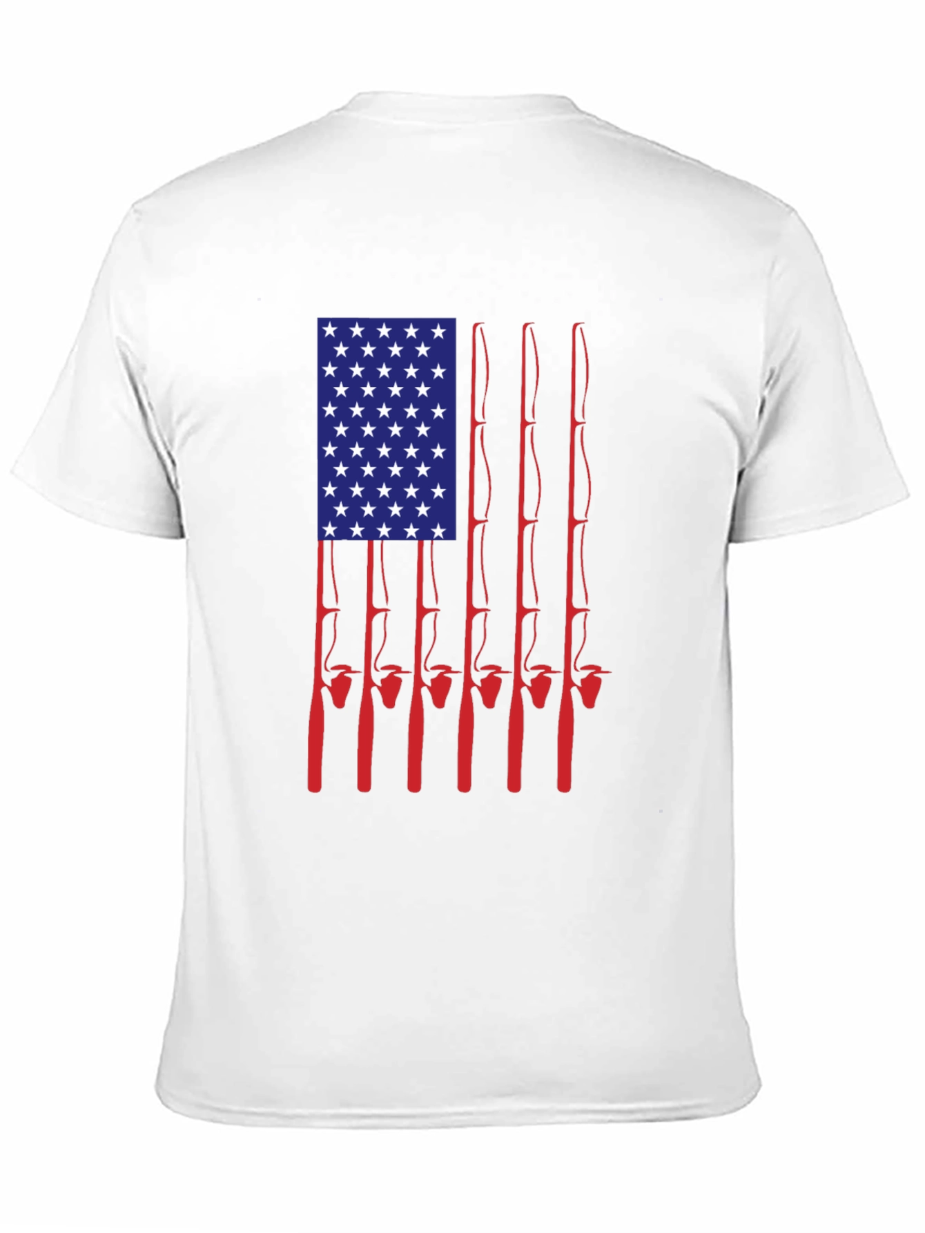 American Flag Fishing Rods Graphic Tee - Black