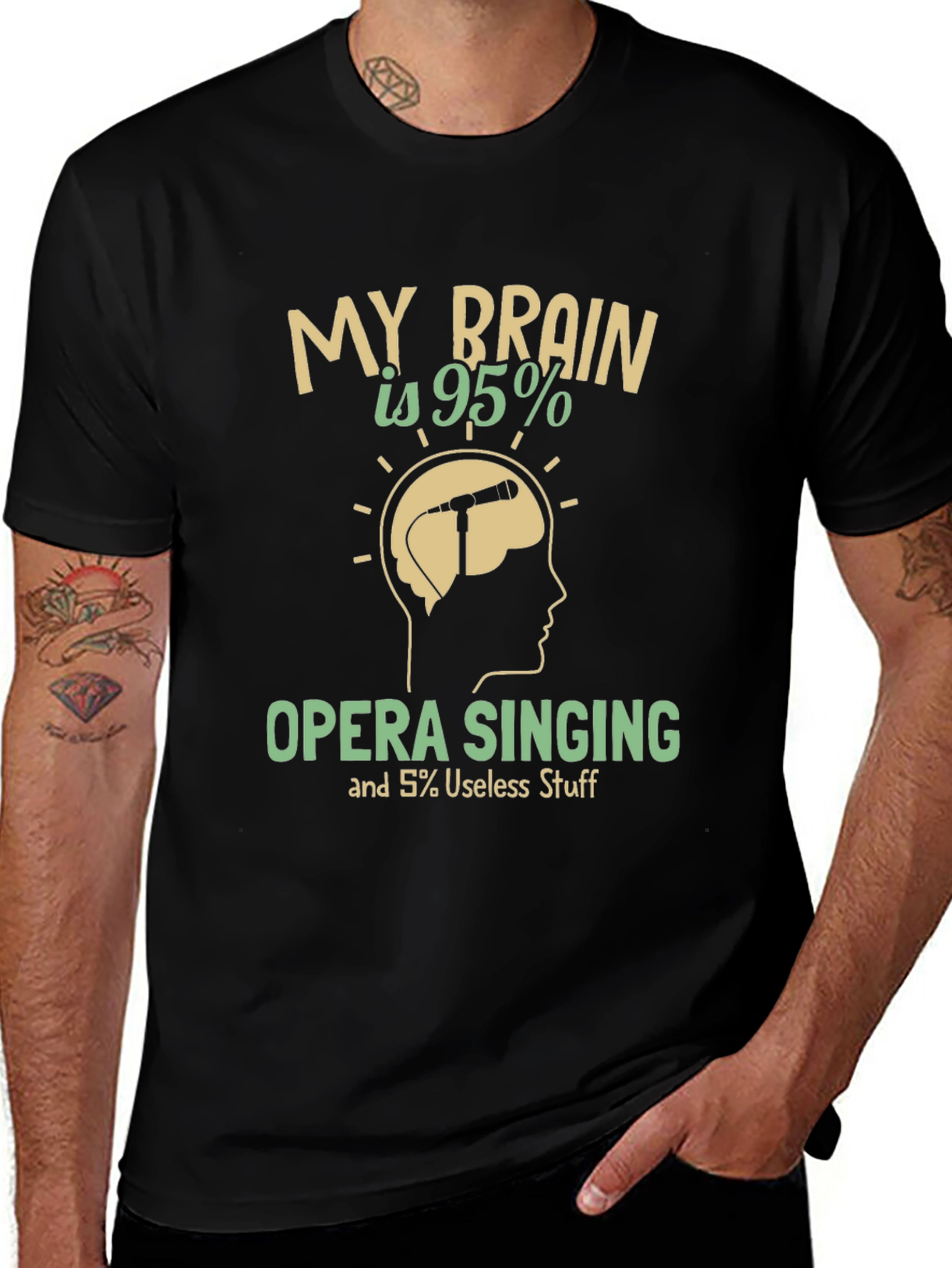 Opera Singing Brain T-Shirt - Humorous Music Lover Tee
