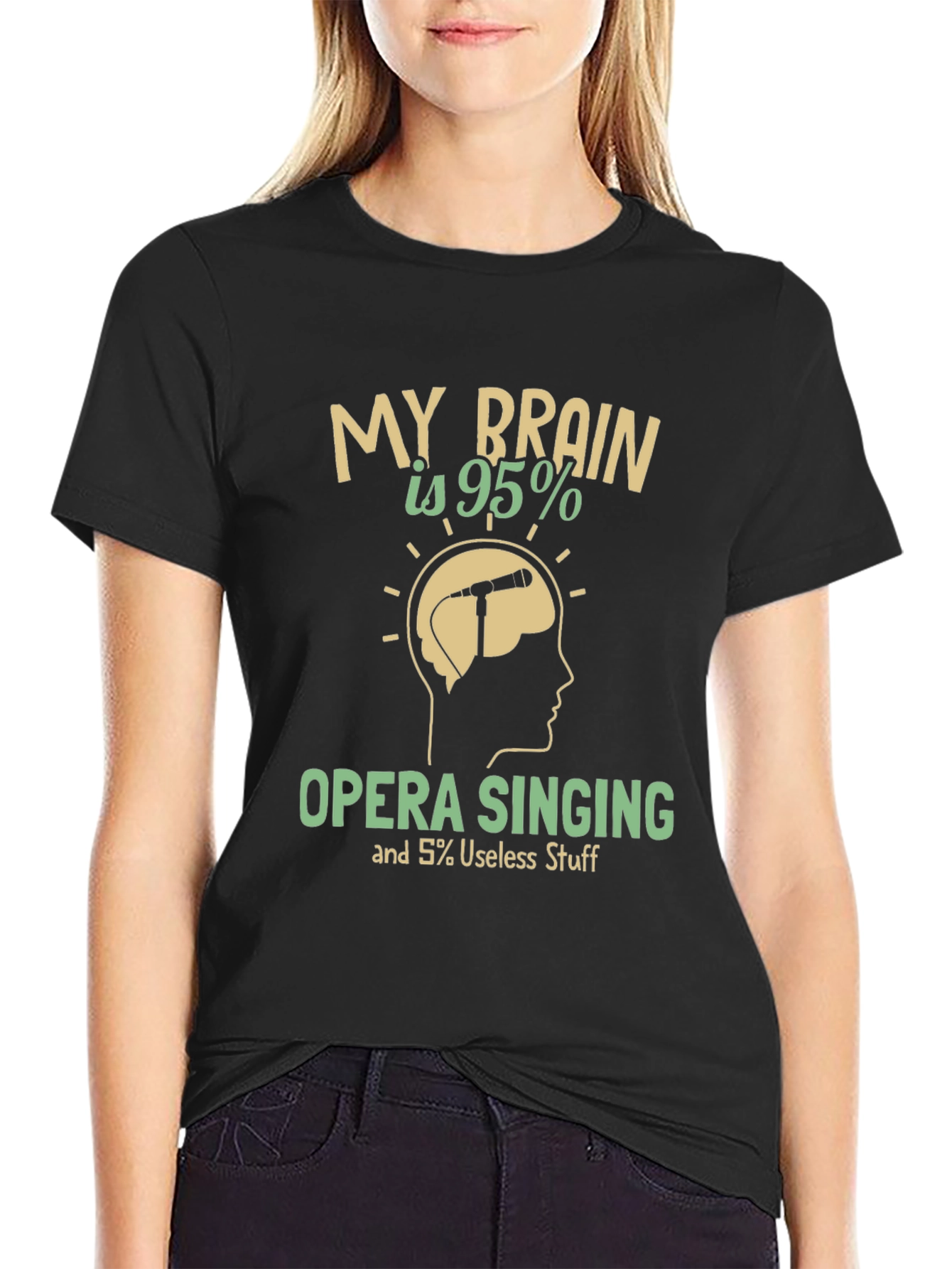 Opera Singing Brain T-Shirt - Humorous Music Lover Tee