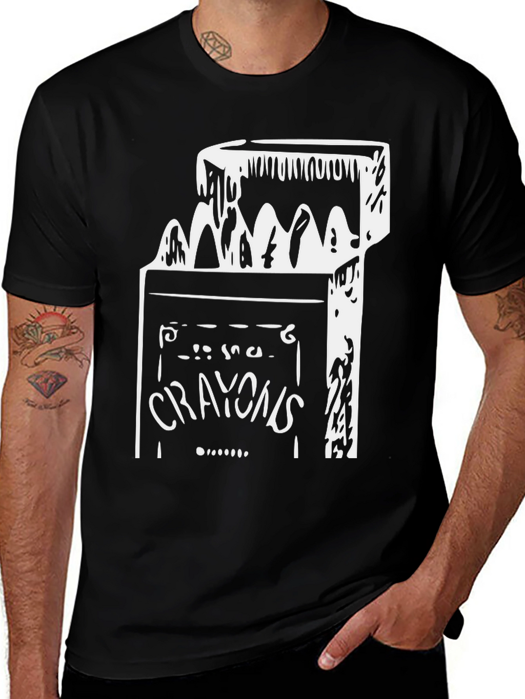 Crayons T-Shirt - Black Graphic Tee