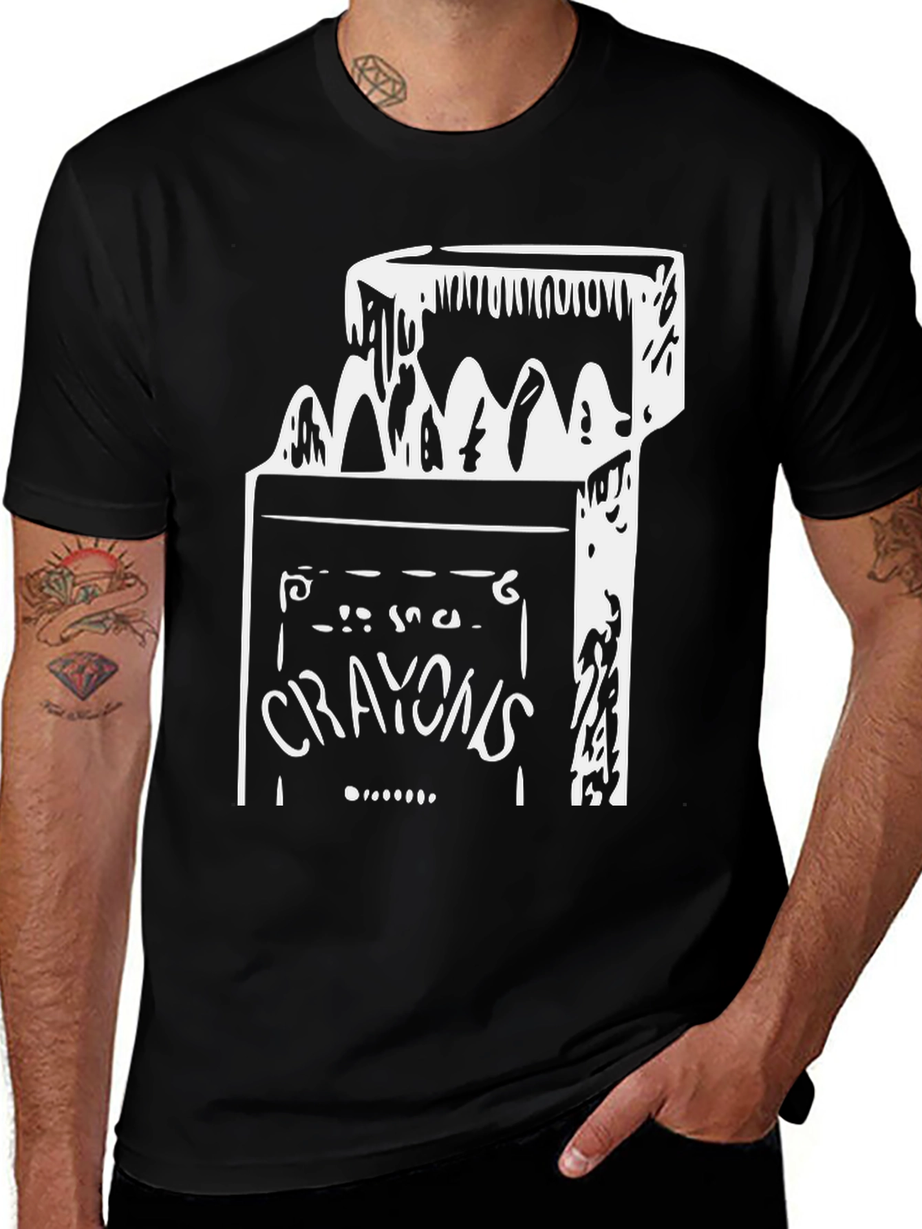 Crayons T-Shirt - Black Graphic Tee