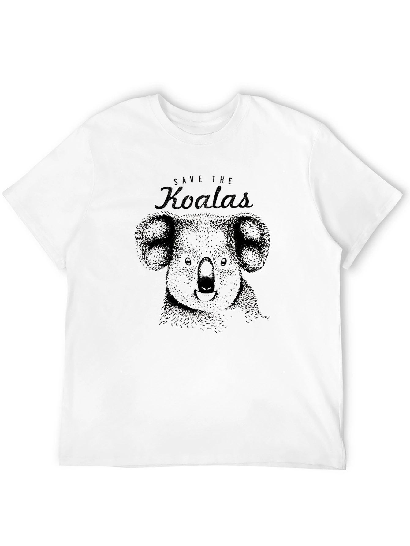 Save The Koalas Graphic Tee - Soft Black Cotton