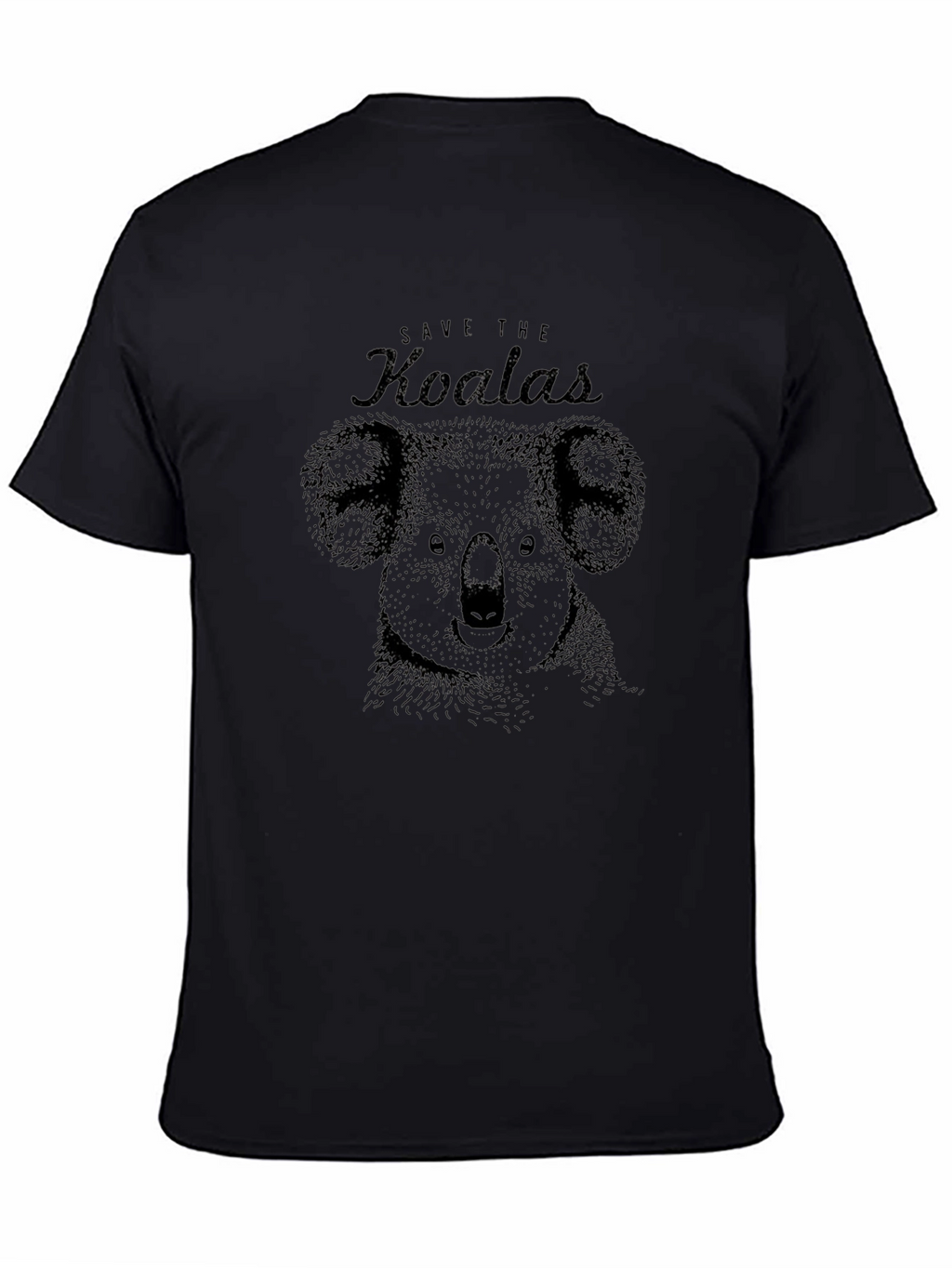 Save The Koalas Graphic Tee - Soft Black Cotton