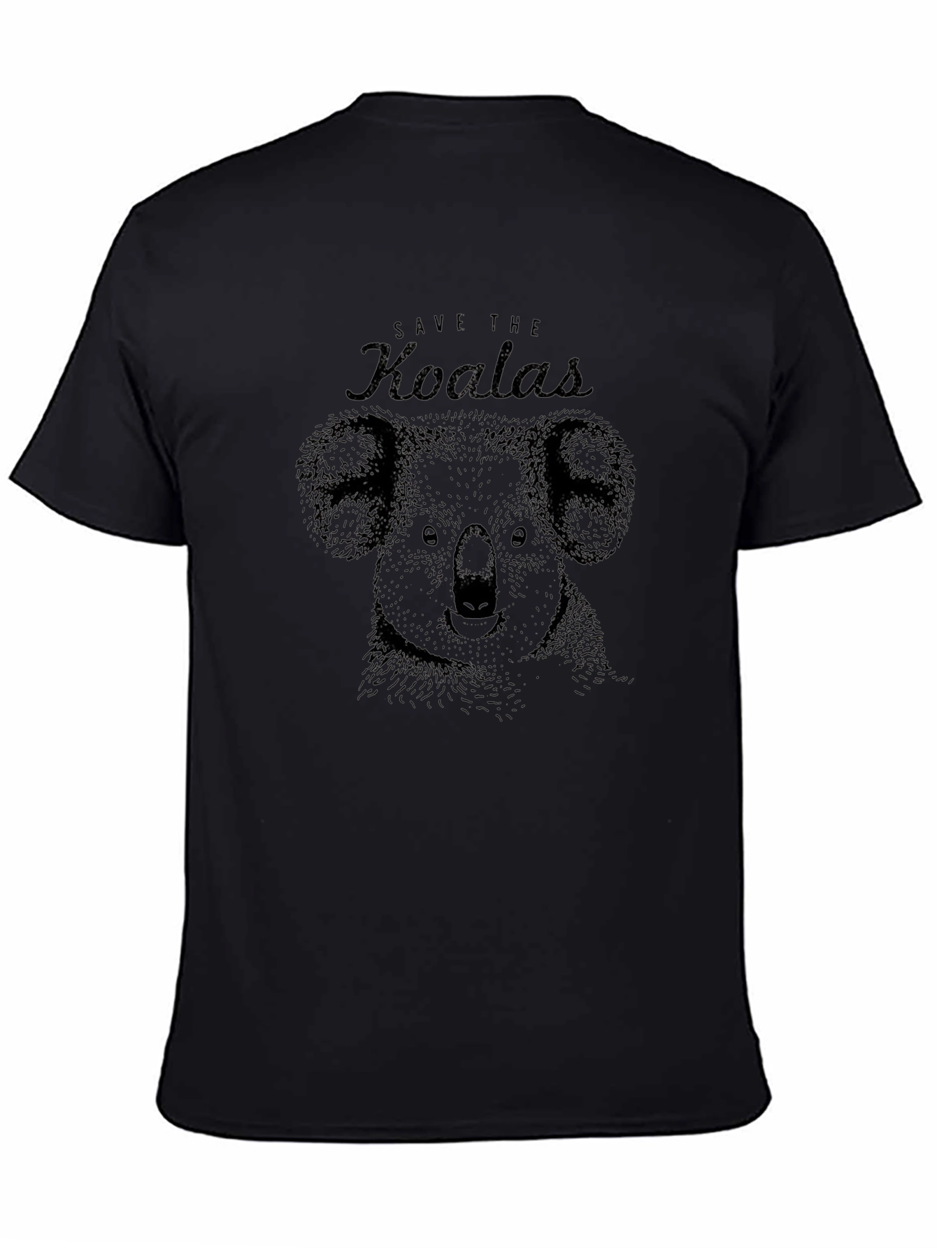Save The Koalas Graphic Tee - Soft Black Cotton