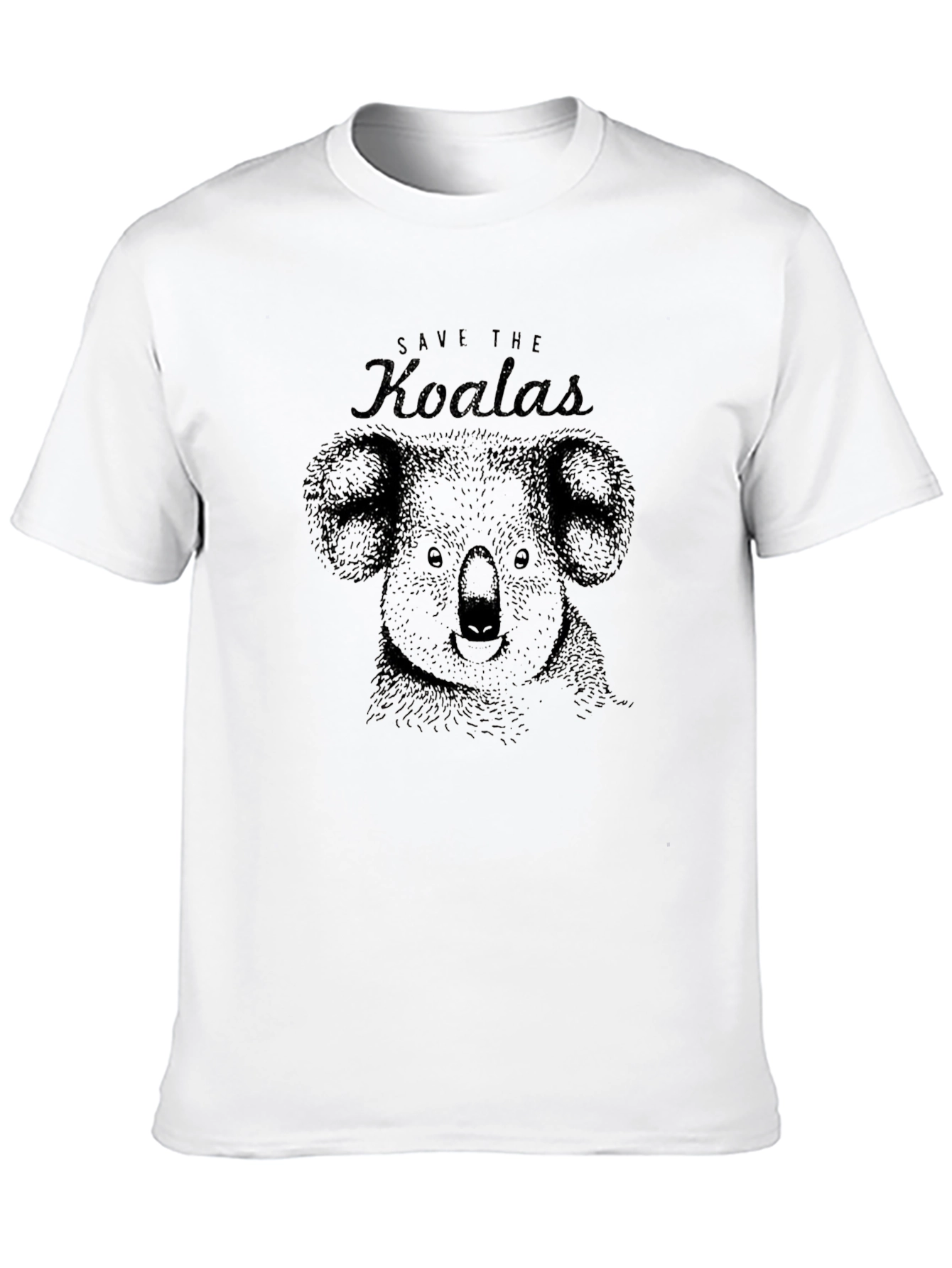 Save The Koalas Graphic Tee - Soft Black Cotton
