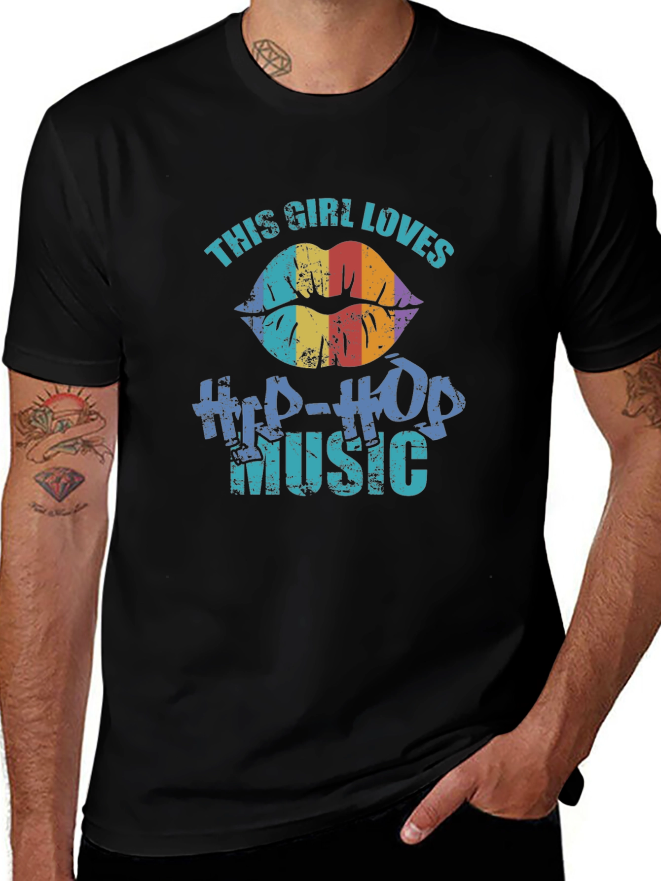 This Girl Loves Hip-Hop Music Graphic T-Shirt