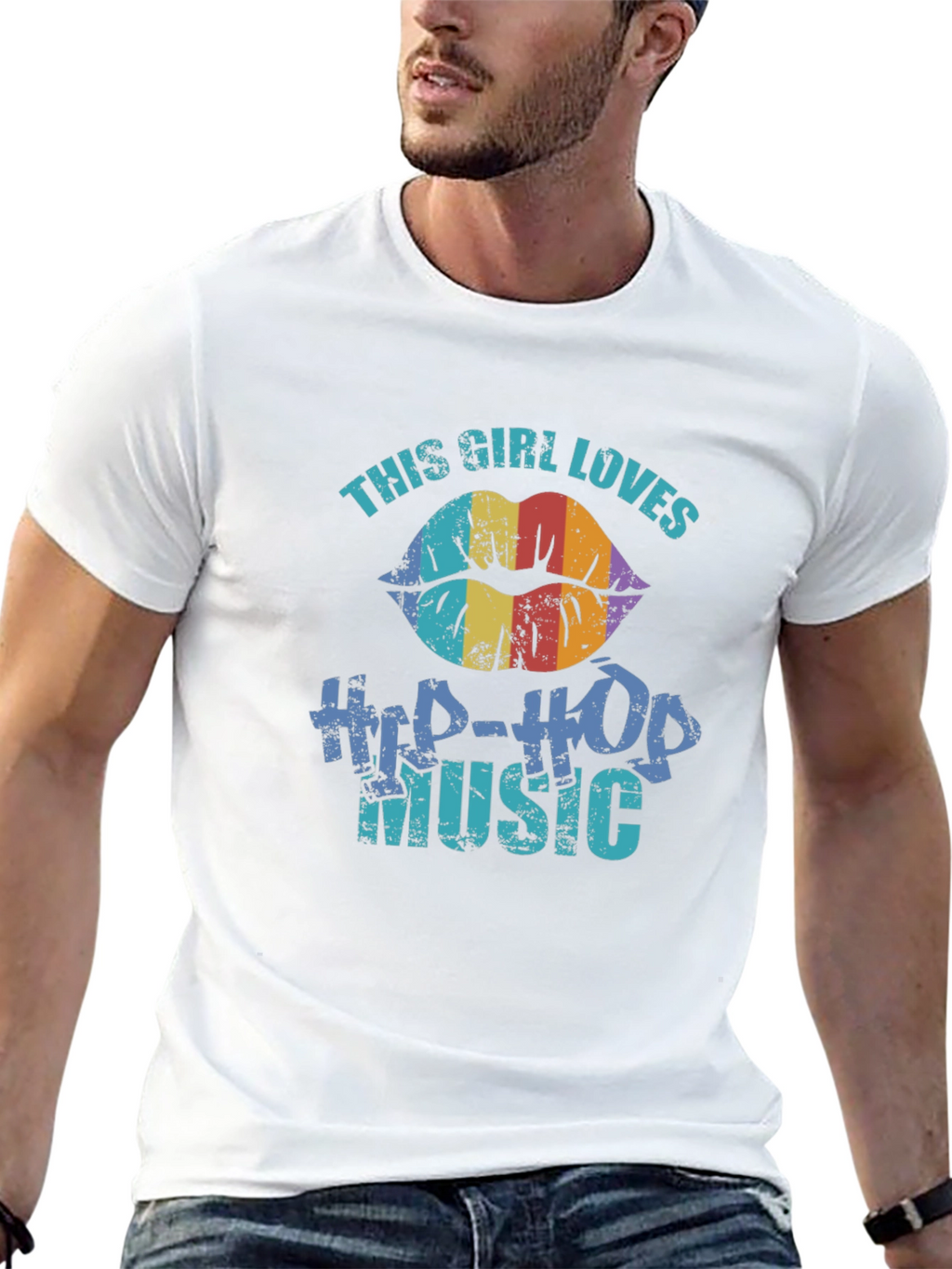 This Girl Loves Hip-Hop Music Graphic T-Shirt