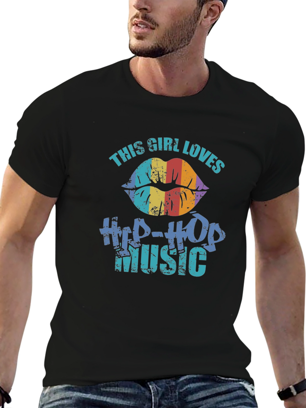 This Girl Loves Hip-Hop Music Graphic T-Shirt