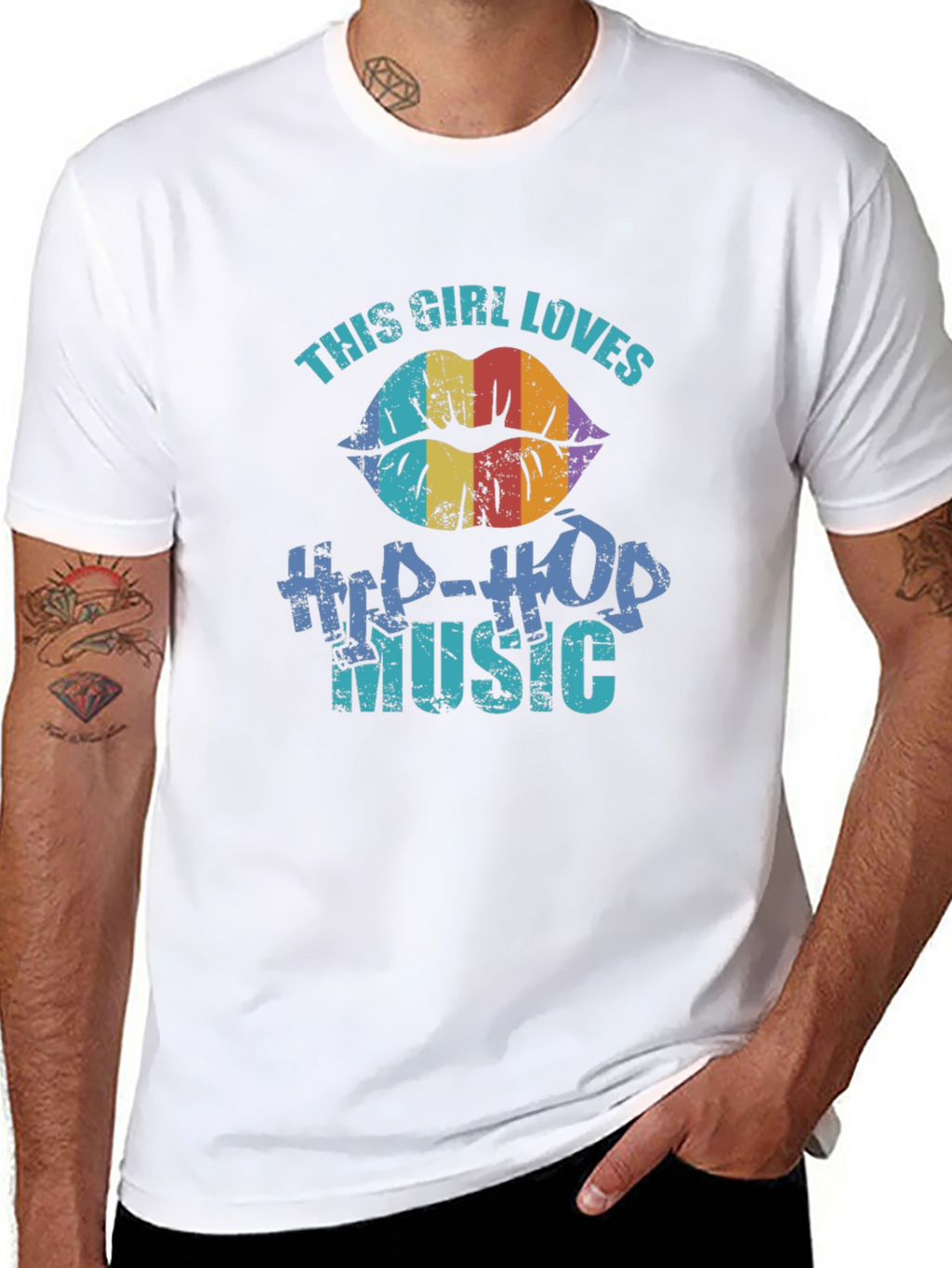 This Girl Loves Hip-Hop Music Graphic T-Shirt