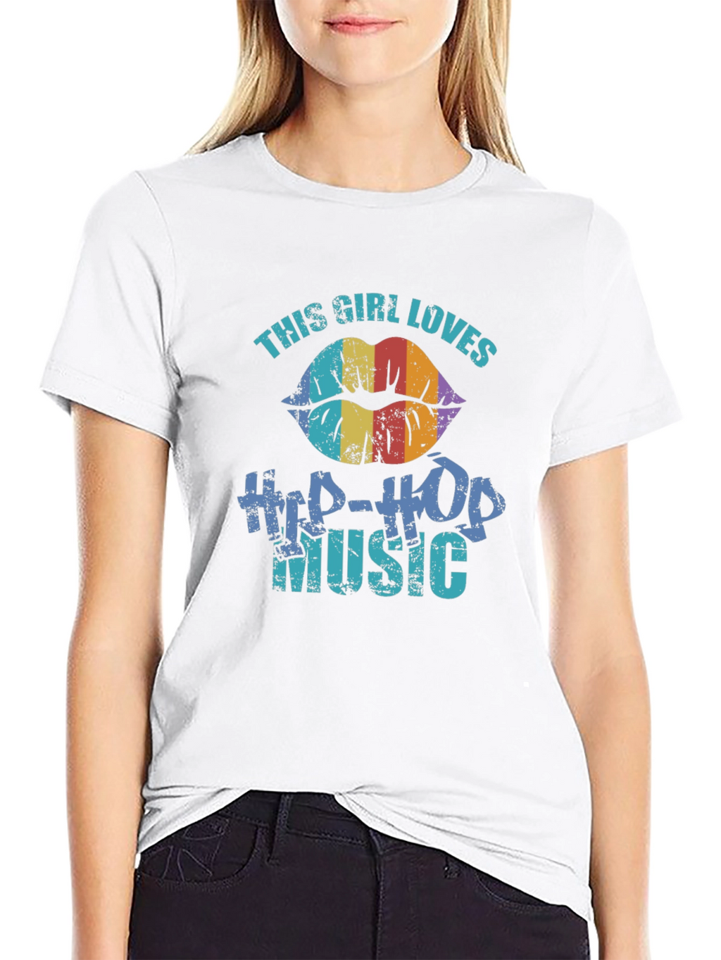 This Girl Loves Hip-Hop Music Graphic T-Shirt