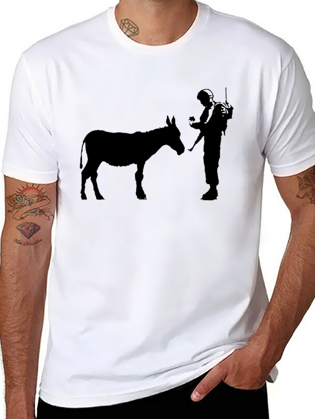 Donkey and Soldier Graphic Tee - Black