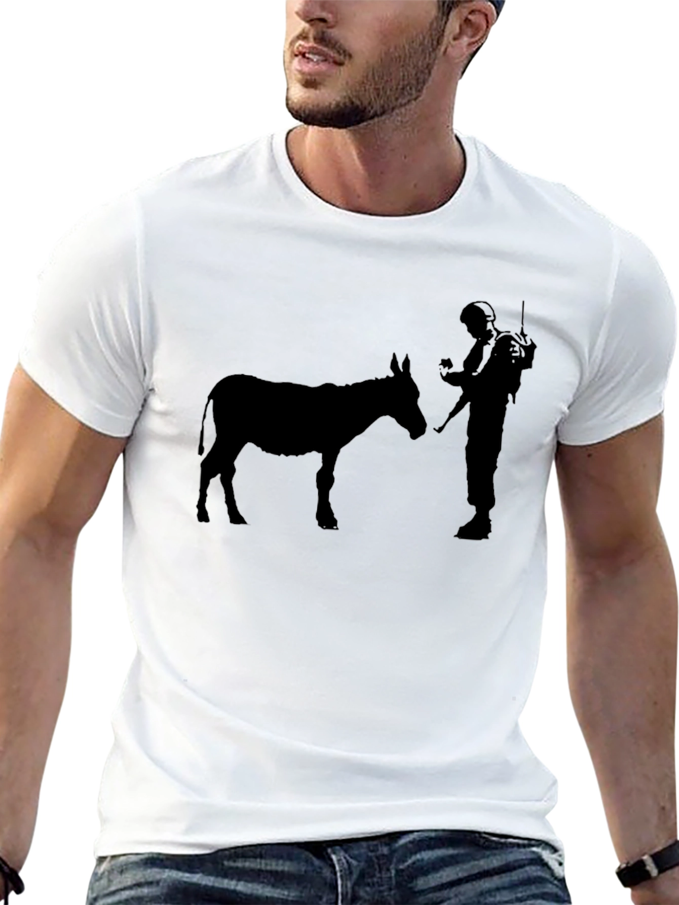 Donkey and Soldier Graphic Tee - Black