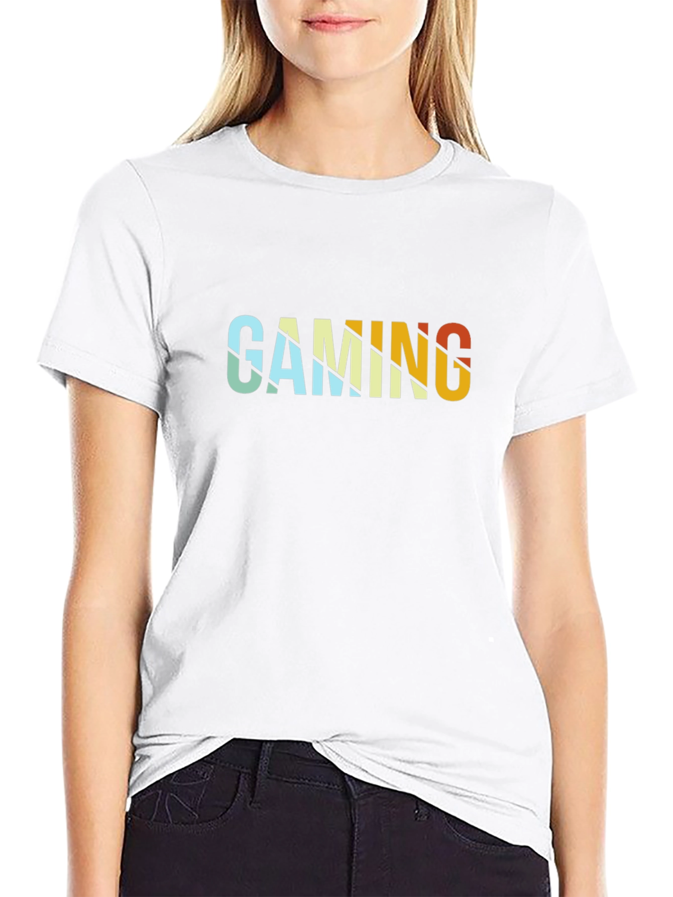 Gaming Retro Style Graphic Tee - Black Cotton