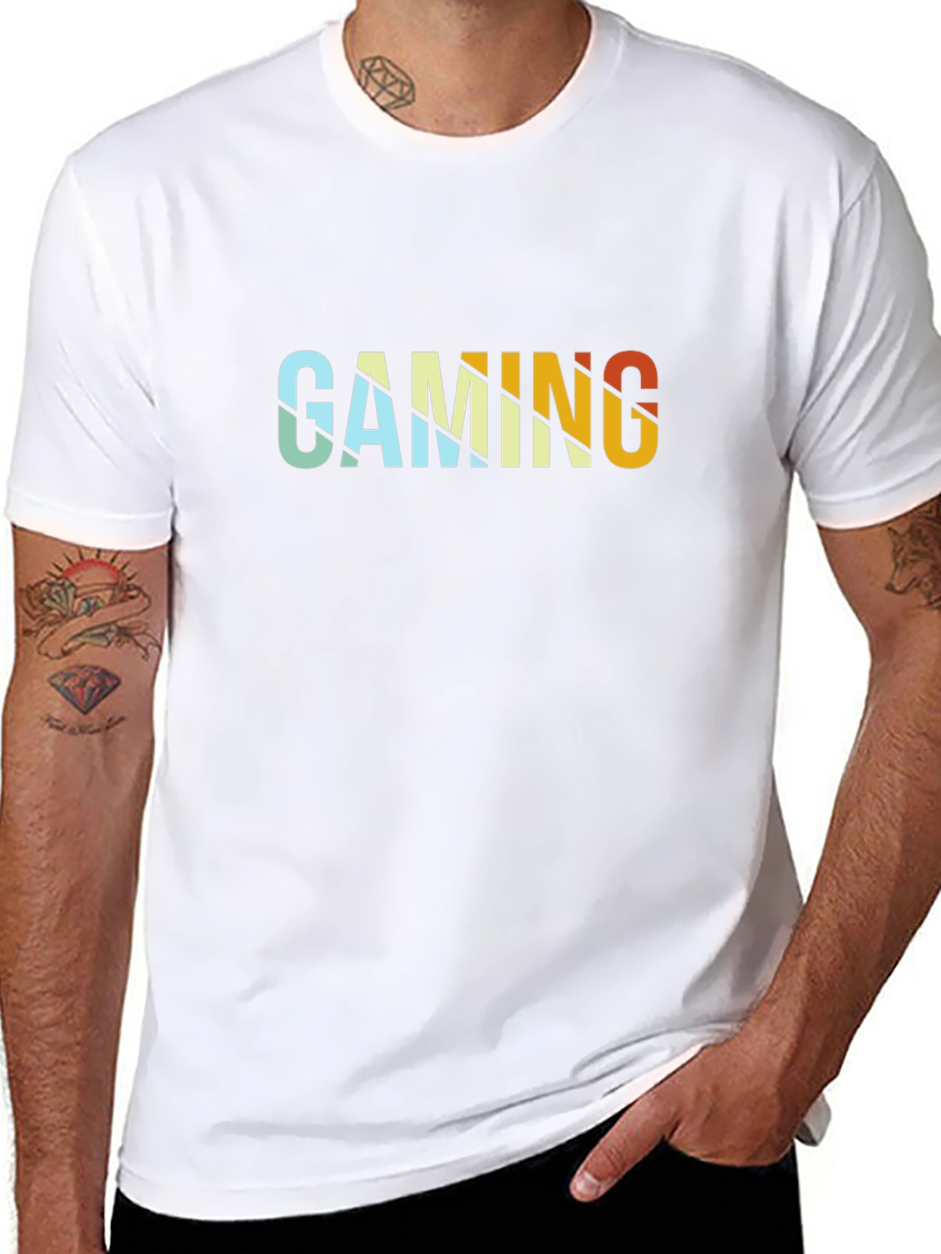 Gaming Retro Style Graphic Tee - Black Cotton