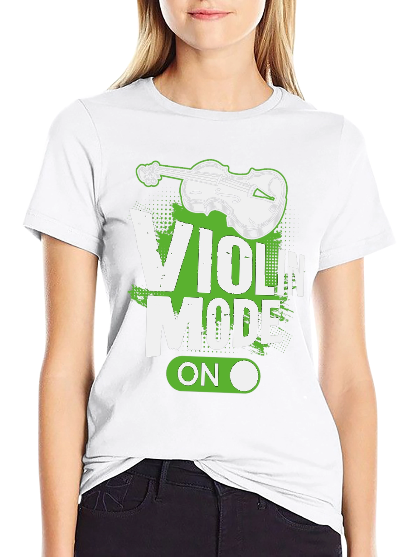 Violin Mode On Graphic Tee - Black