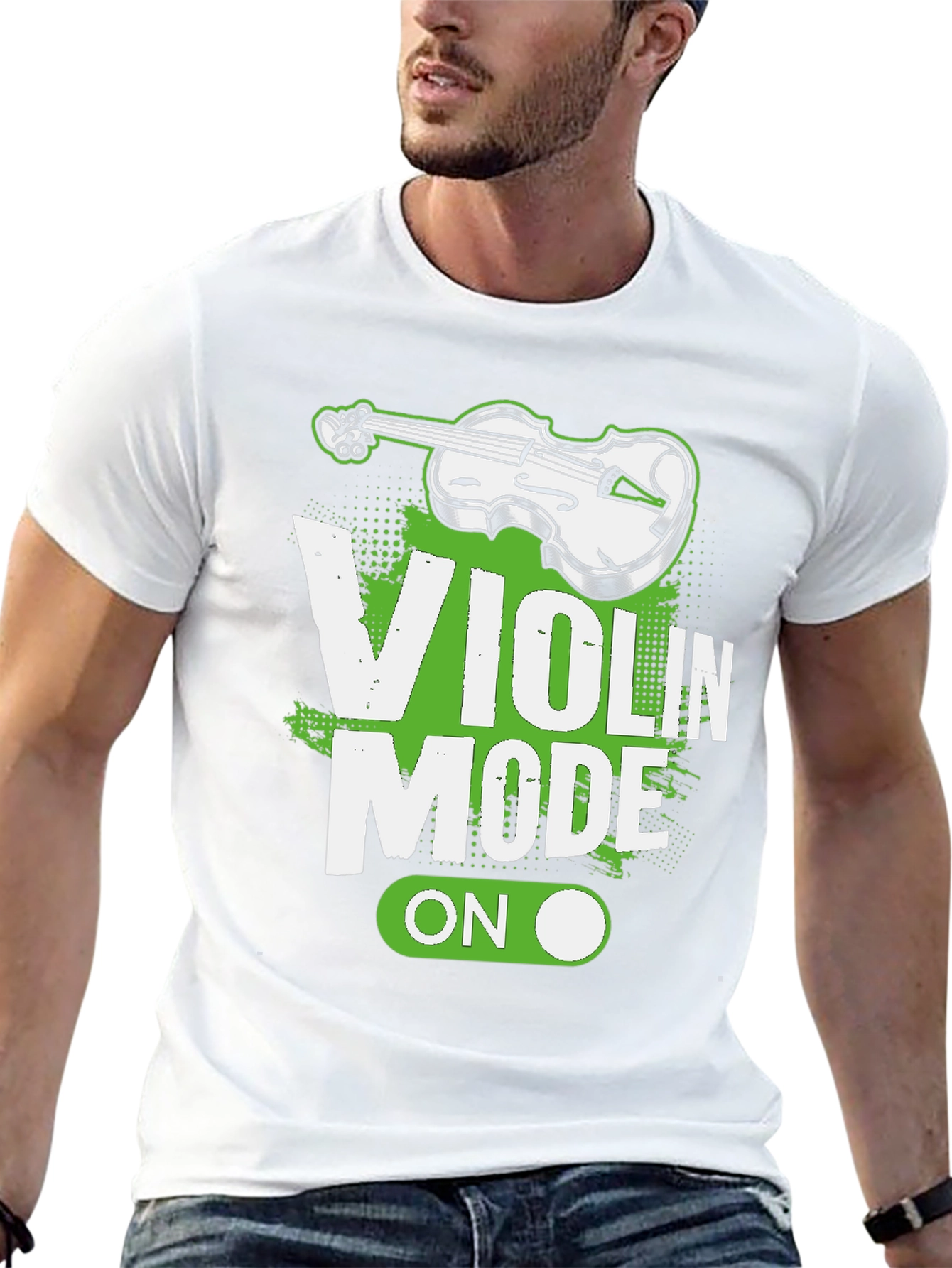 Violin Mode On Graphic Tee - Black