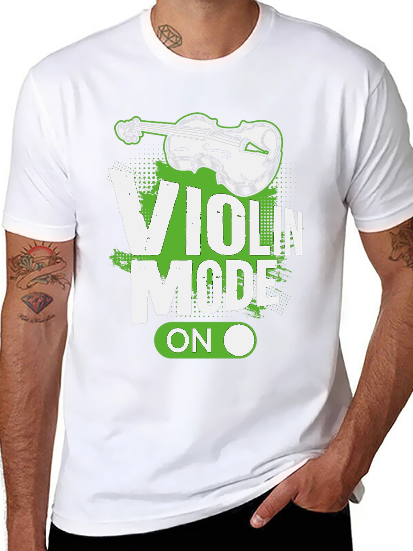 Violin Mode On Graphic Tee - Black