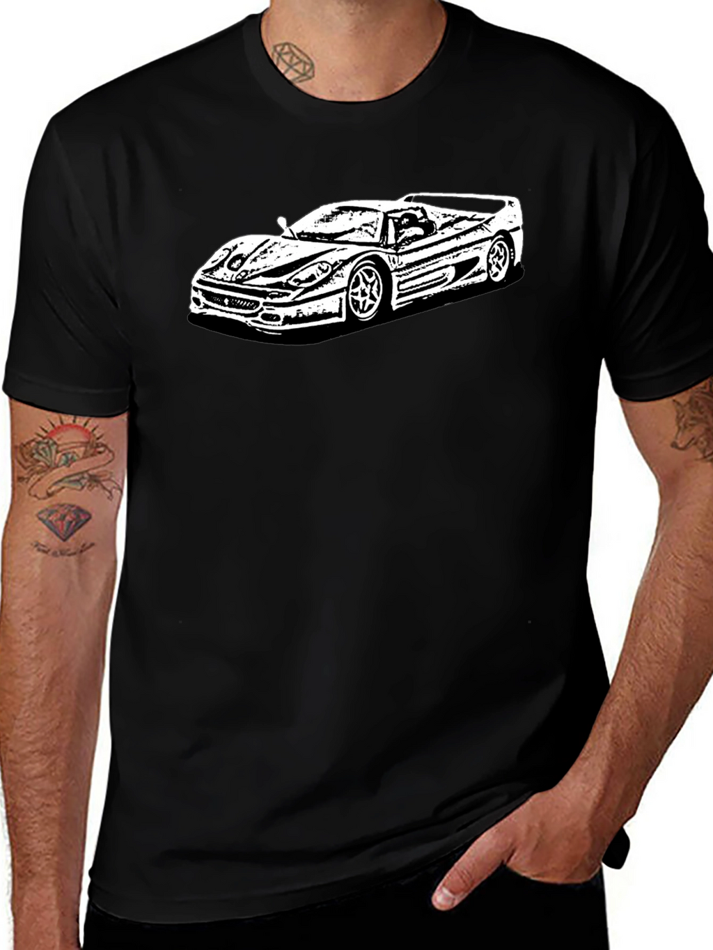 Car Graphic Tee - Cool & Casual Black T-Shirt