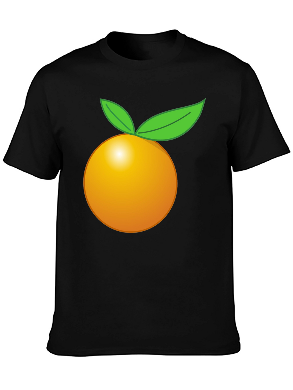Orange Fruit Graphic Black T-Shirt