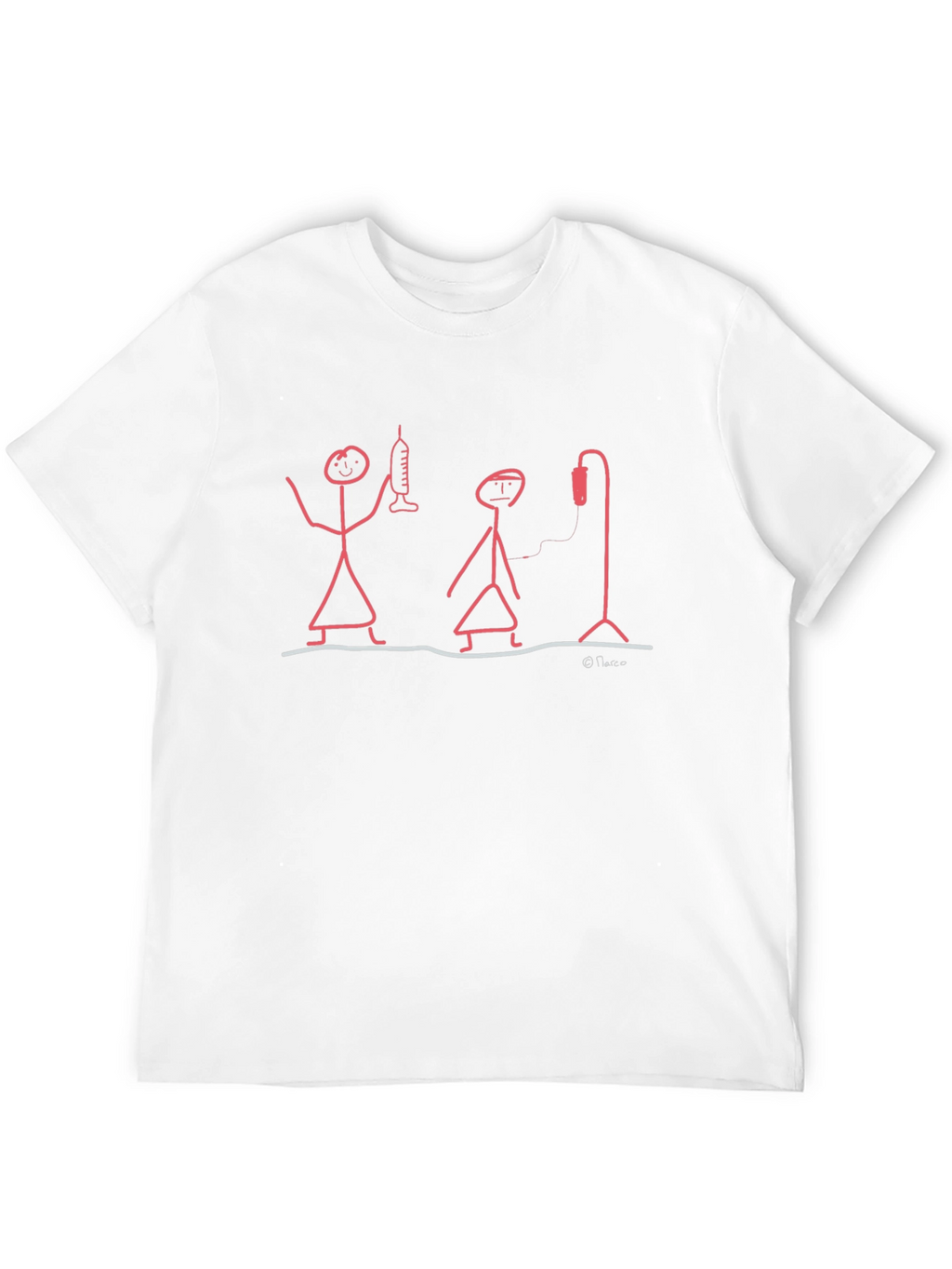 Humorous Medical Stick Figure Graphic T-Shirt