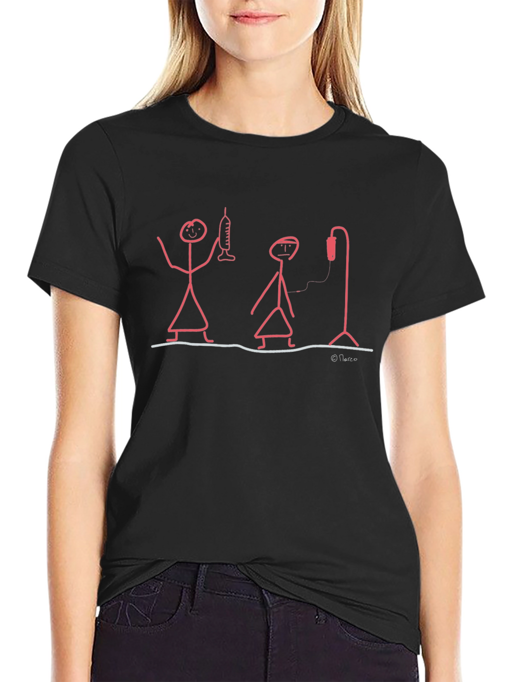 Humorous Medical Stick Figure Graphic T-Shirt
