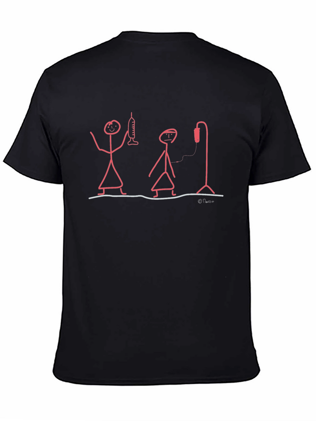 Humorous Medical Stick Figure Graphic T-Shirt