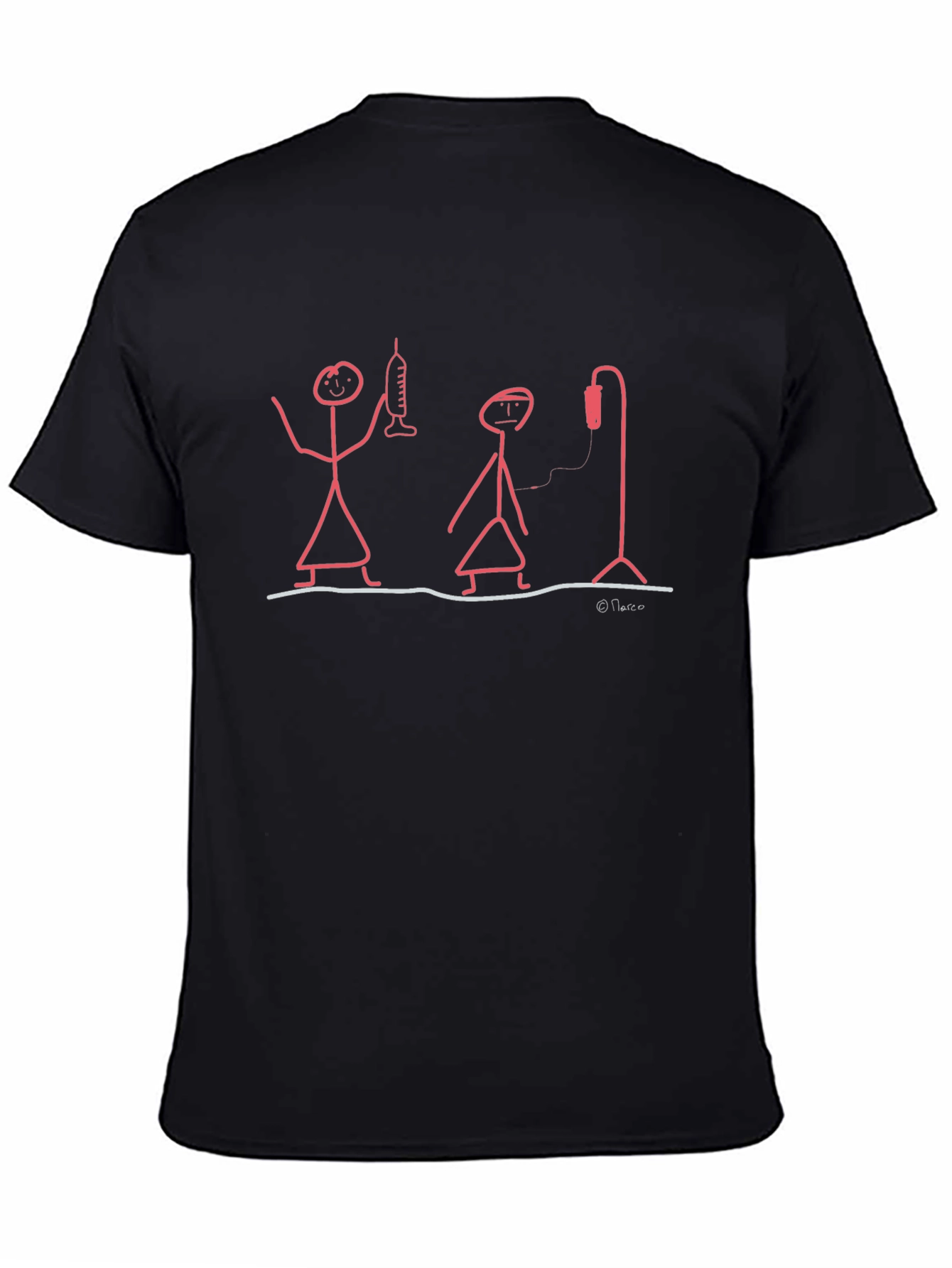 Humorous Medical Stick Figure Graphic T-Shirt