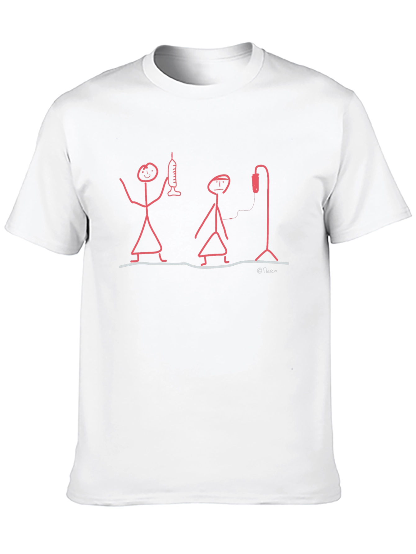 Humorous Medical Stick Figure Graphic T-Shirt