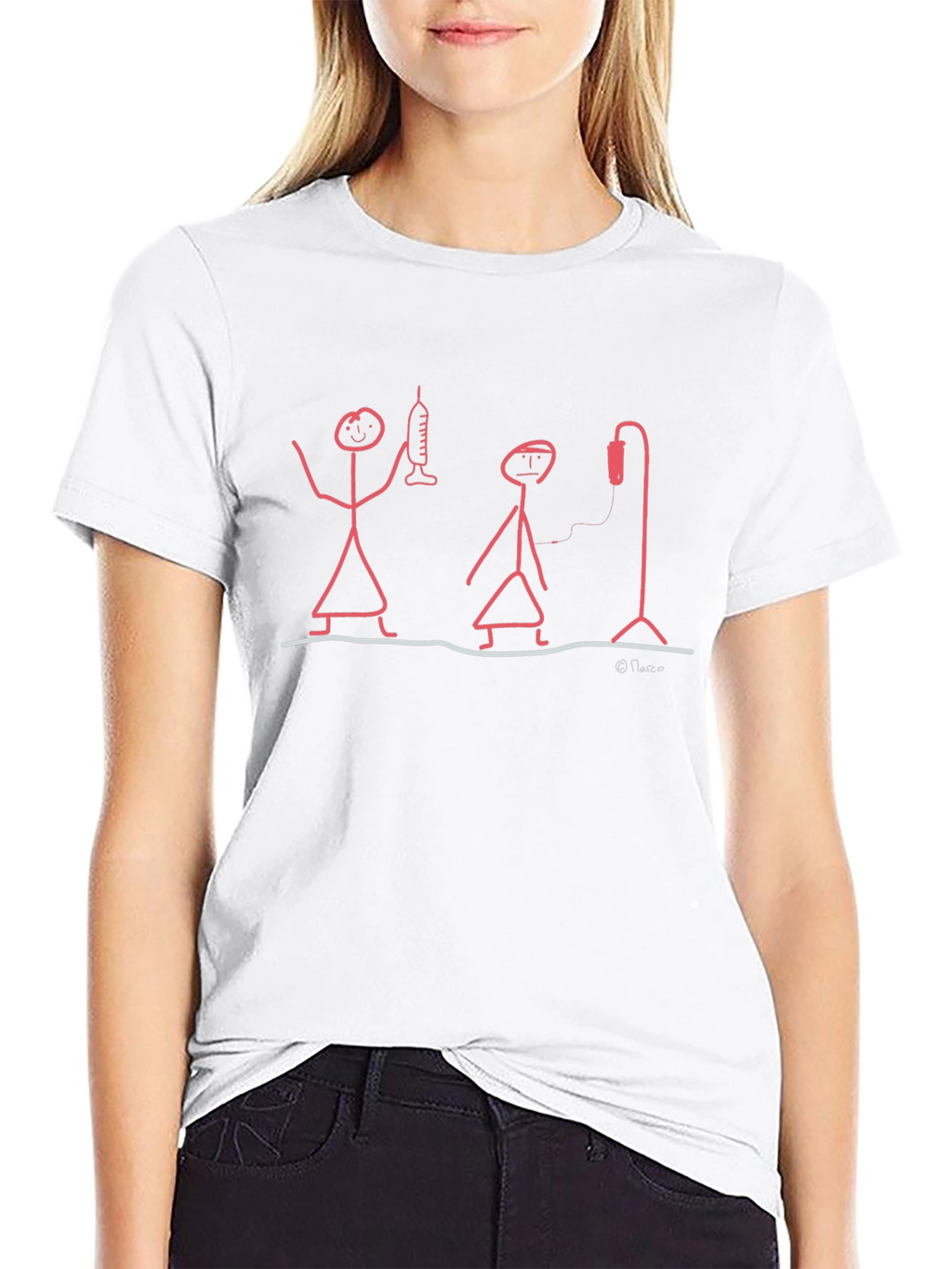 Humorous Medical Stick Figure Graphic T-Shirt