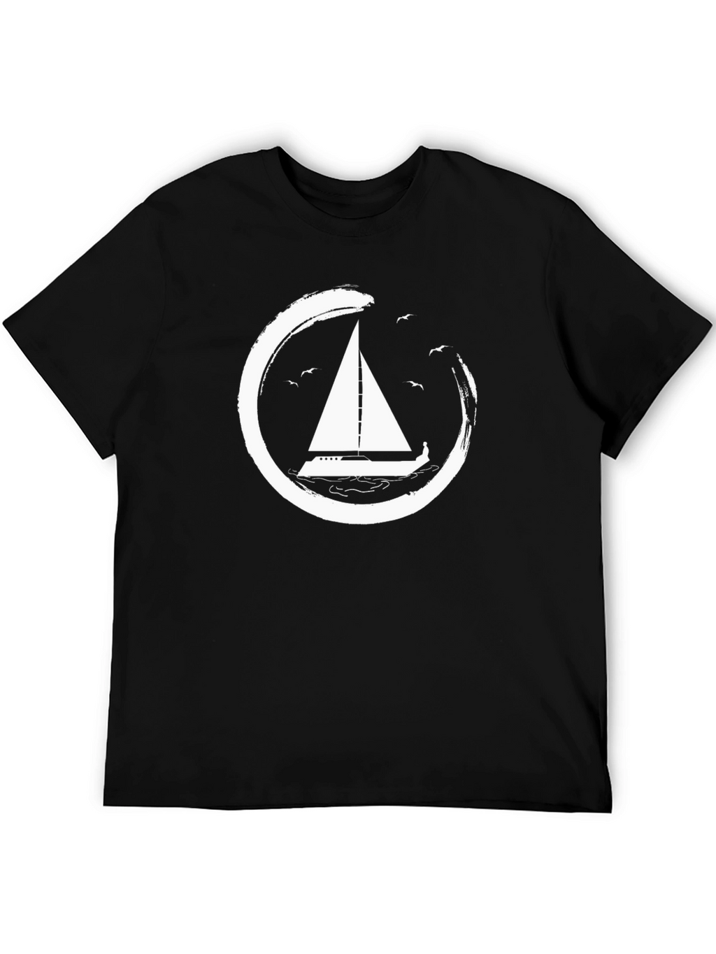 Sailboat Graphic Tee - Circular Design Stylish Casual Wear
