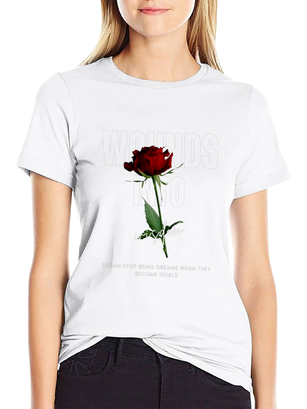 Wounds Into Wisdom Rose Graphic Tee