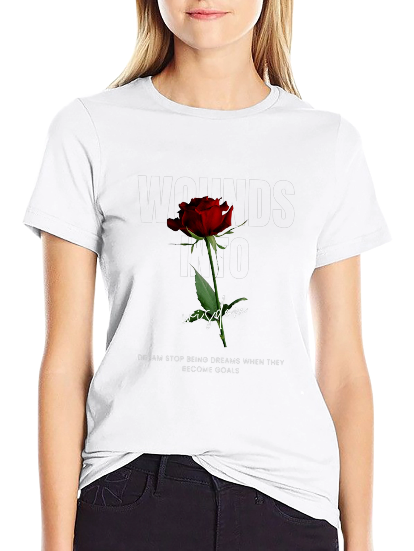 Wounds Into Wisdom Rose Graphic Tee