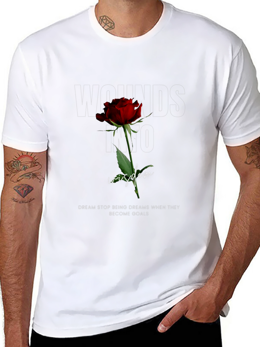 Wounds Into Wisdom Rose Graphic Tee